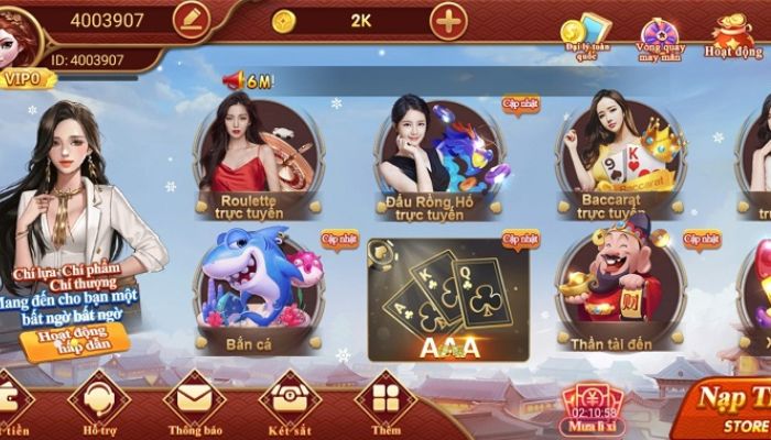 Vua Slot Việt có nhiều trò chơi hấp dẫn